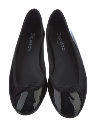 Repetto Patent Leather Bow Accents Ballet Flats