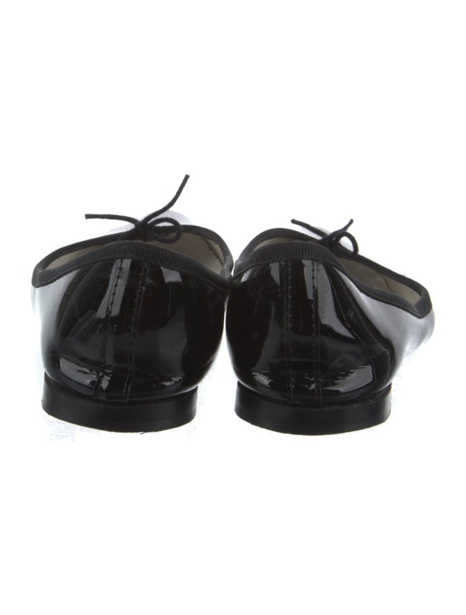 Repetto Patent Leather Bow Accents Ballet Flats Black Flats, Shoes