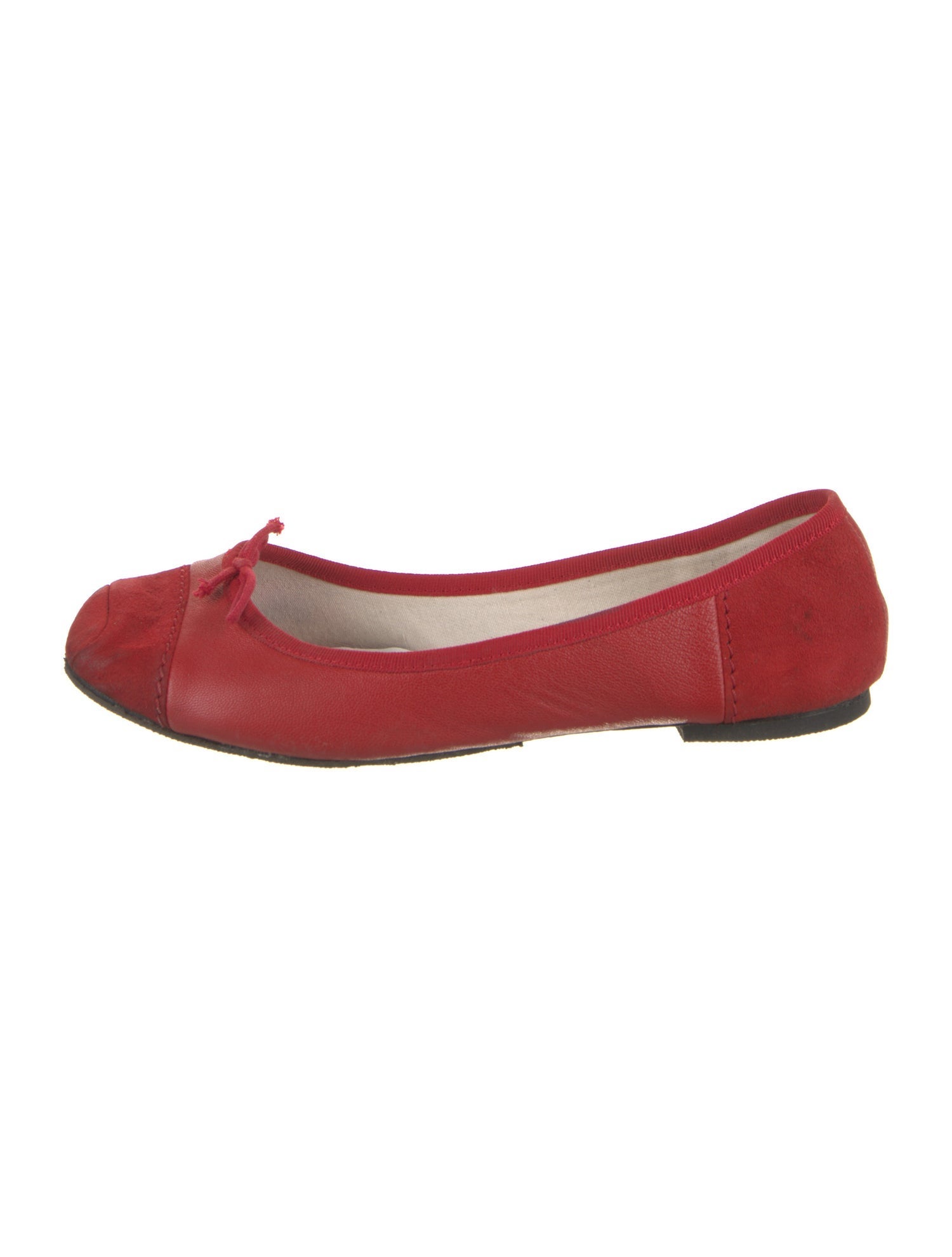 Repetto Leather Bow Accents Ballet Flats