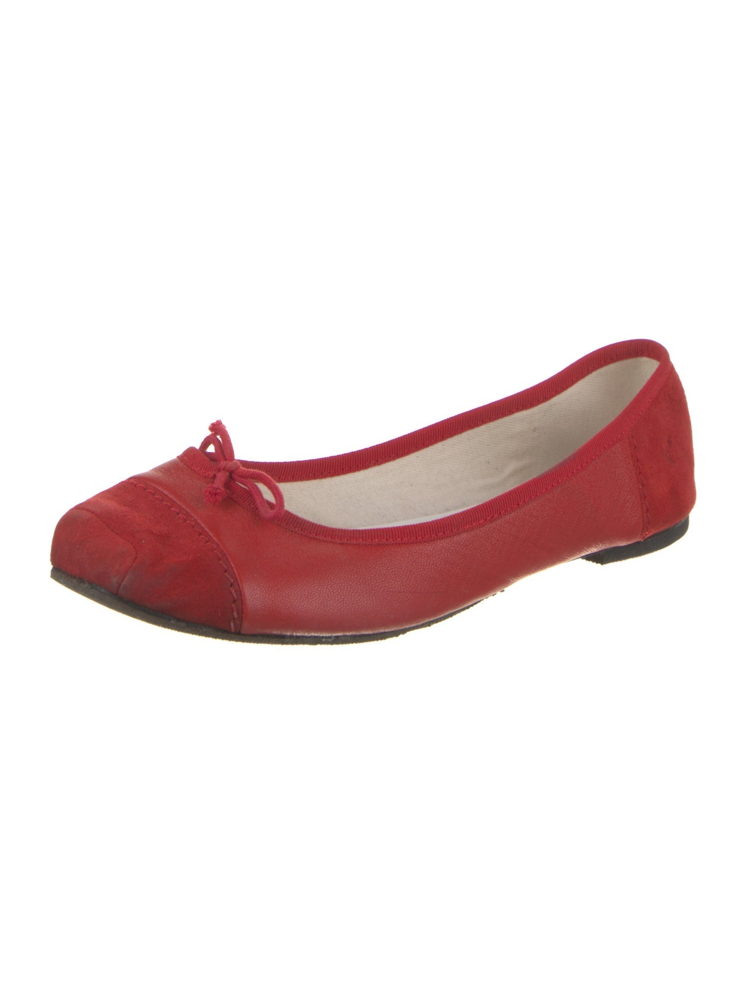 Repetto Leather Bow Accents Ballet Flats