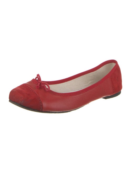 Repetto Leather Bow Accents Ballet Flats