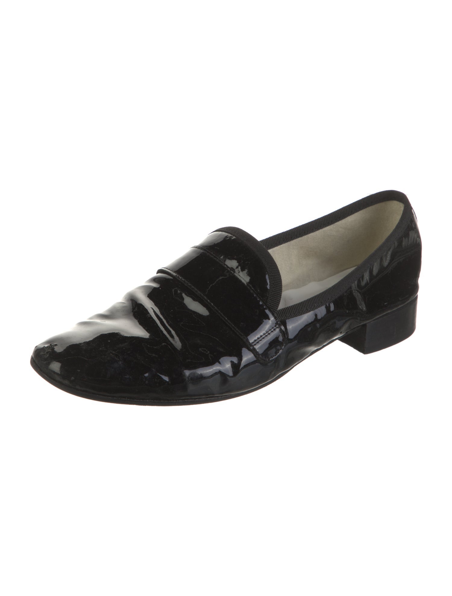 Repetto Patent Leather Grosgrain Trim Loafers