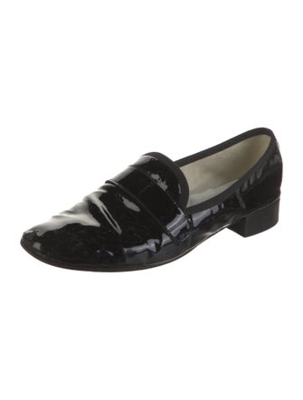 Repetto Patent Leather Grosgrain Trim Loafers