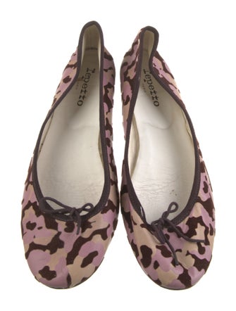 Repetto Leather Floral Print Ballet Flats