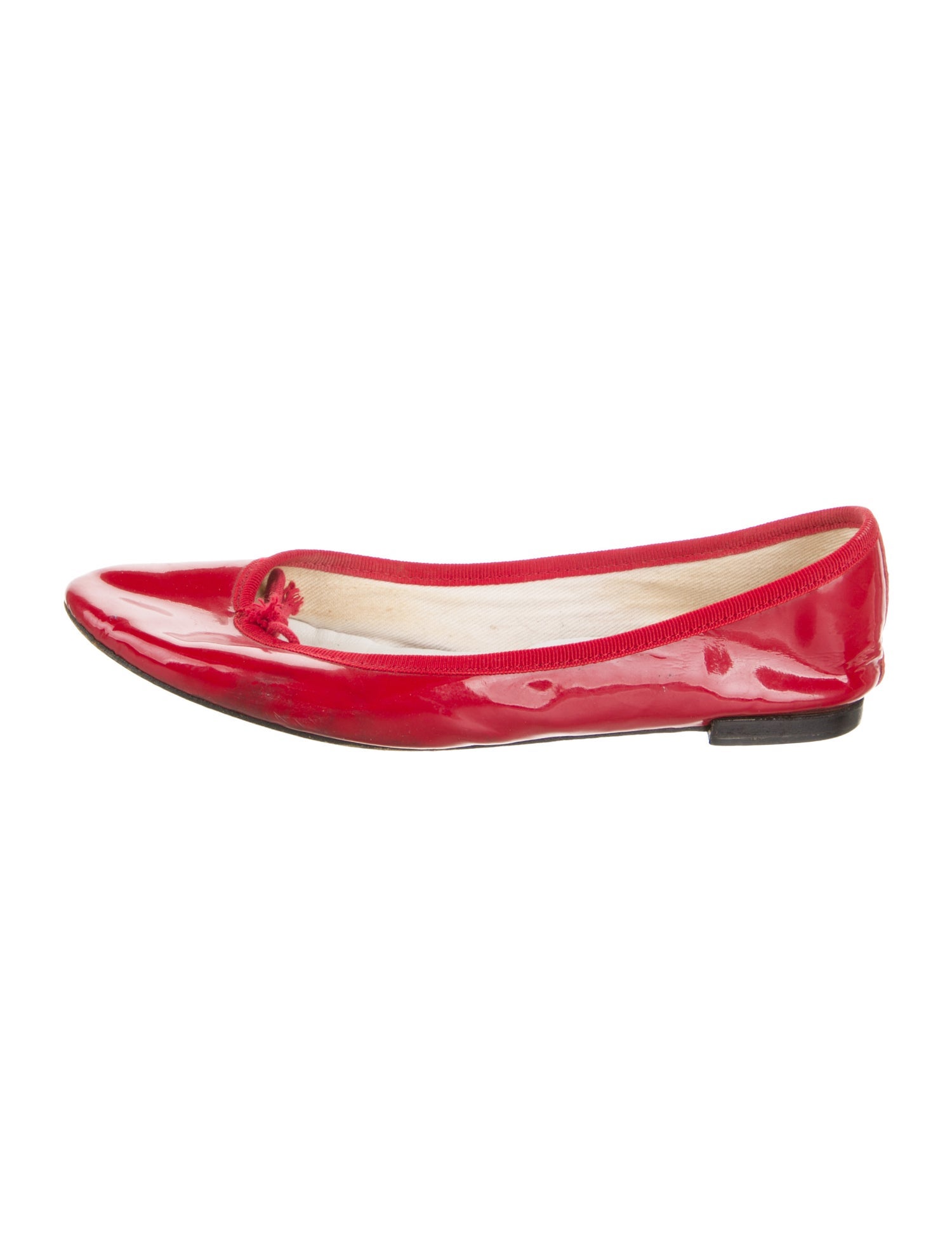 Repetto Patent Leather Bow Accents Ballet Flats
