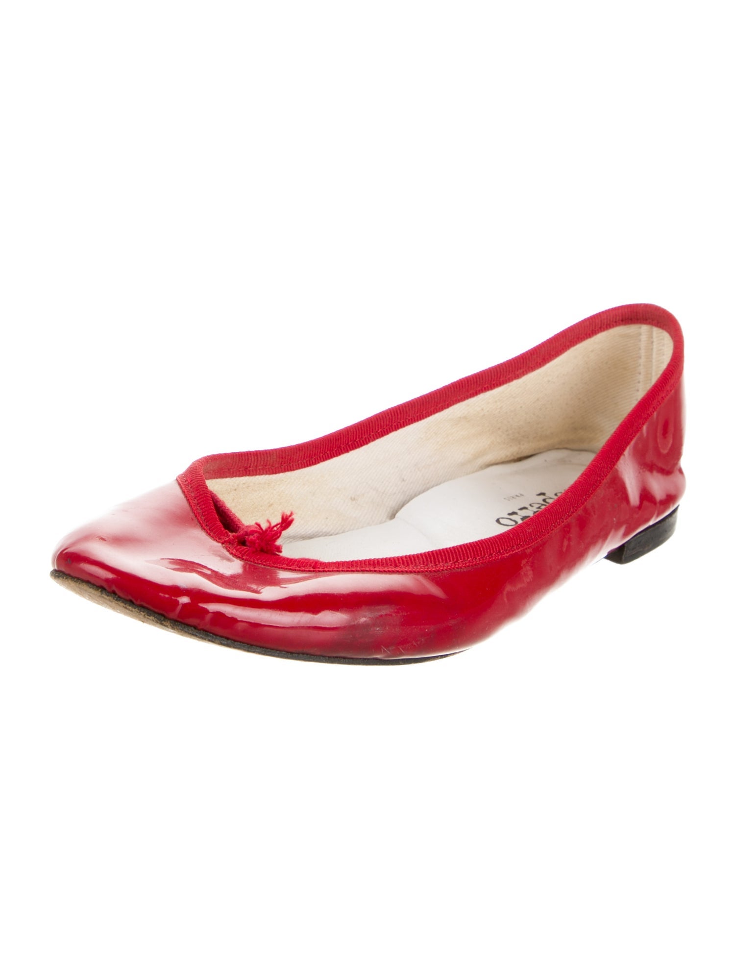 Repetto Patent Leather Bow Accents Ballet Flats