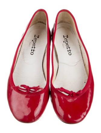 Repetto Patent Leather Bow Accents Ballet Flats