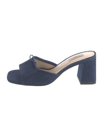 Repetto Denim Bow Accents Slides