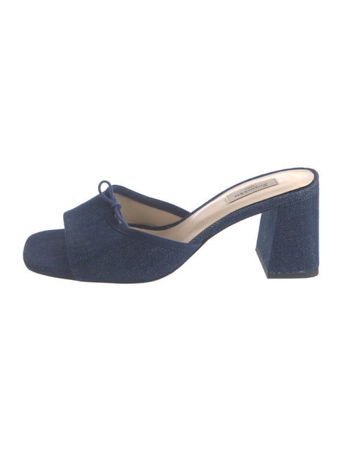 Repetto Denim Bow Accents Slides