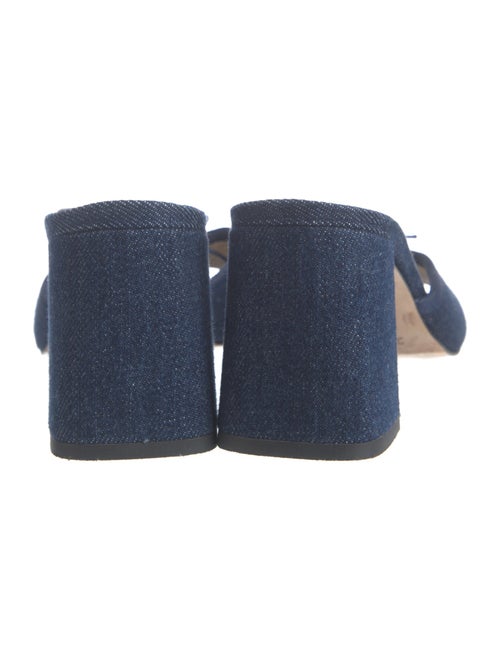 Repetto Denim Bow Accents Slides