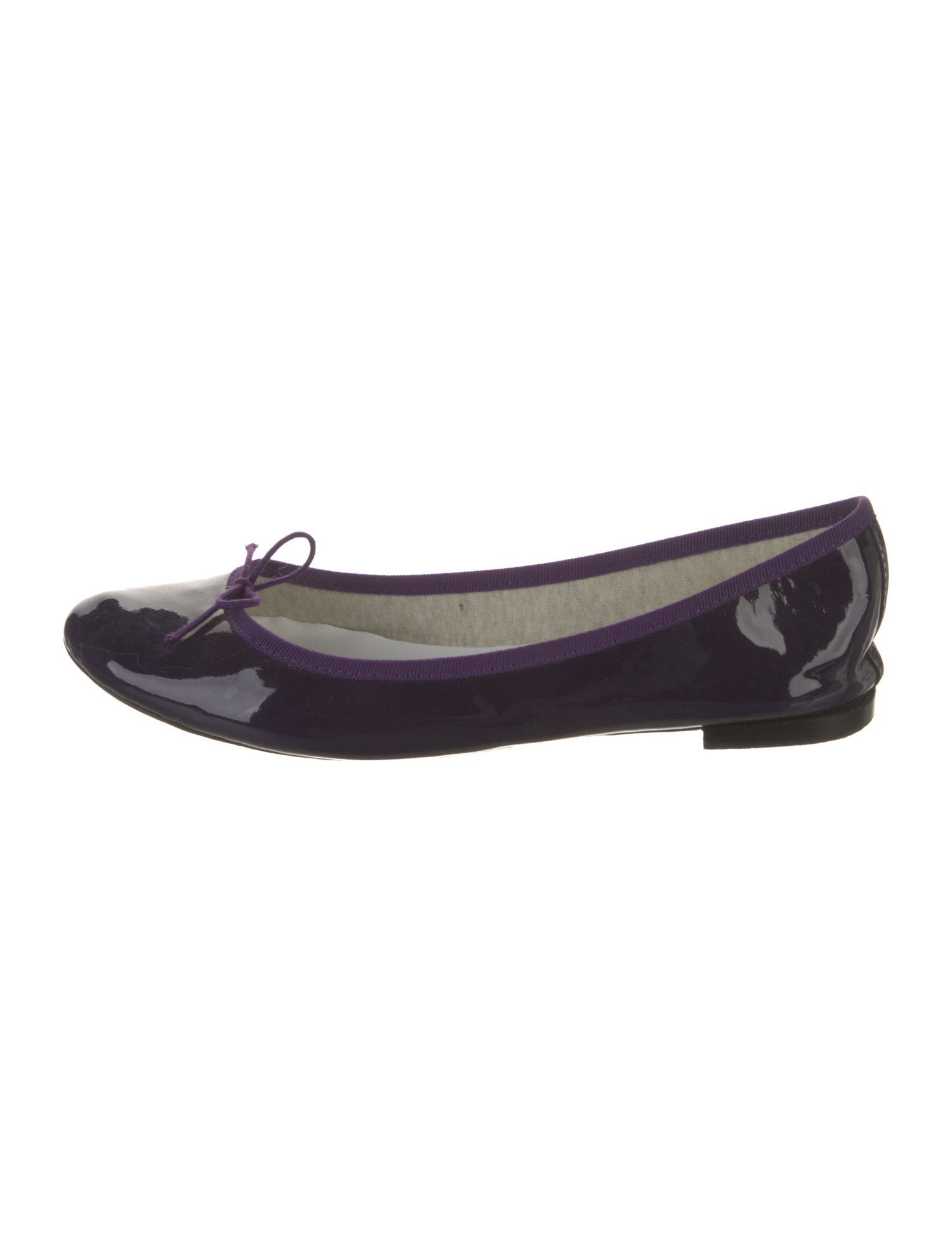 Repetto Patent Leather Bow Accents Ballet Flats