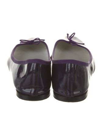 Repetto Patent Leather Bow Accents Ballet Flats