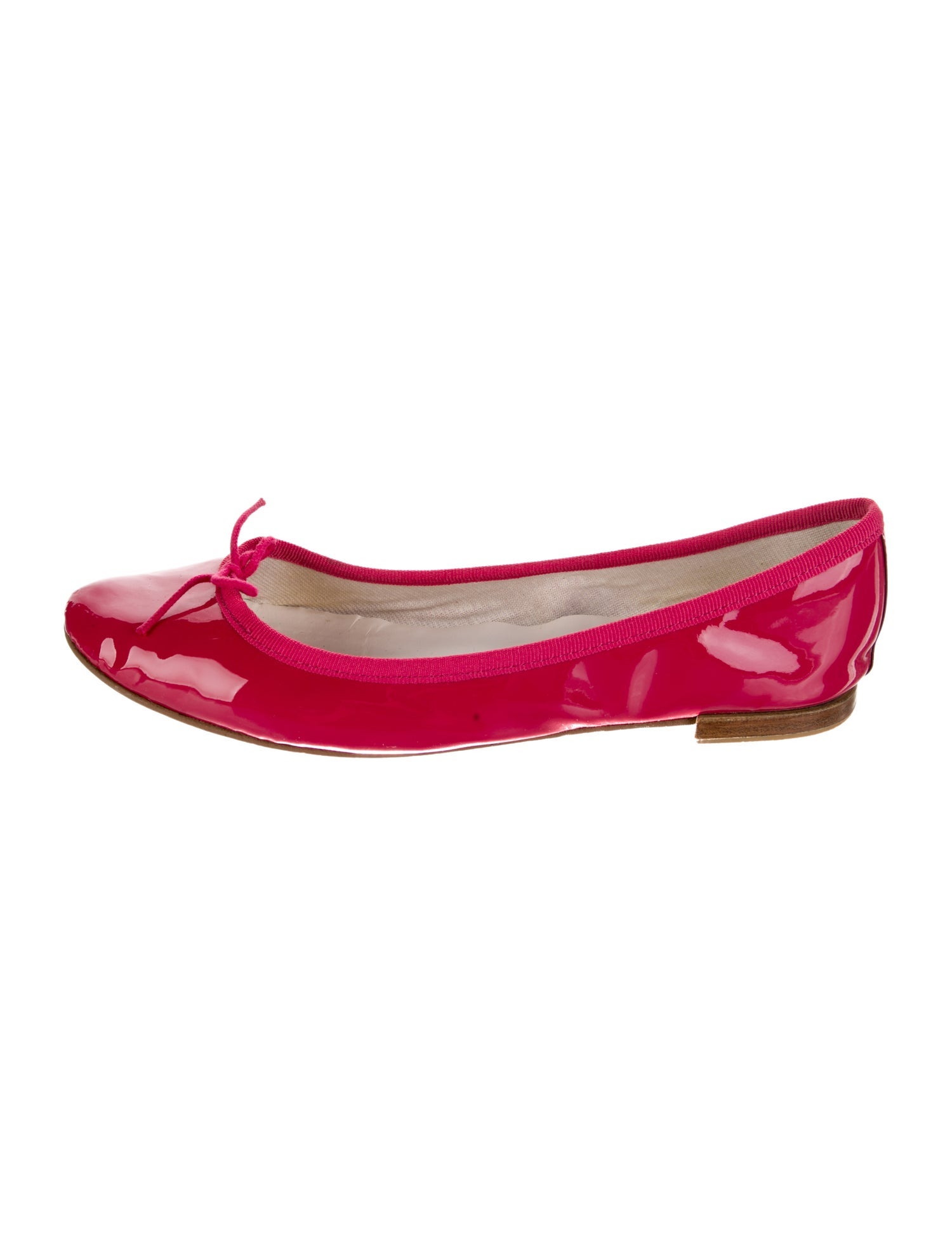 Repetto Patent Leather Bow Accents Ballet Flats