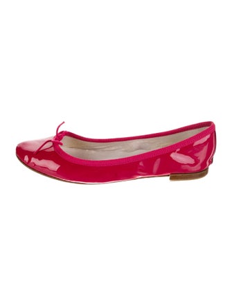 Repetto Patent Leather Bow Accents Ballet Flats