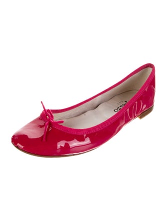 Repetto Patent Leather Bow Accents Ballet Flats
