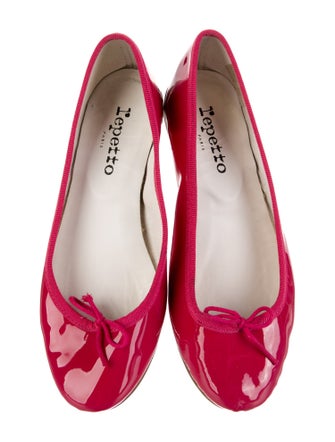 Repetto Patent Leather Bow Accents Ballet Flats