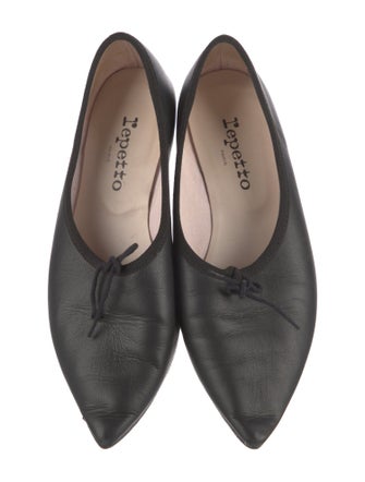 Repetto Leather Bow Accents Ballet Flats
