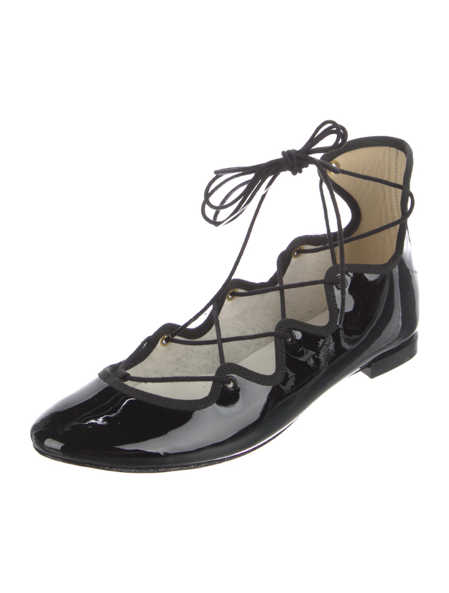 Repetto Patent Leather Grosgrain Trim Flats
