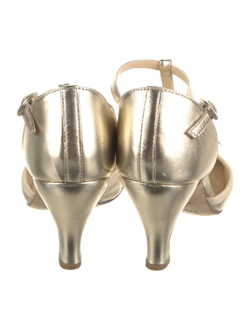 Repetto Leather Grosgrain Trim T-Strap Pumps