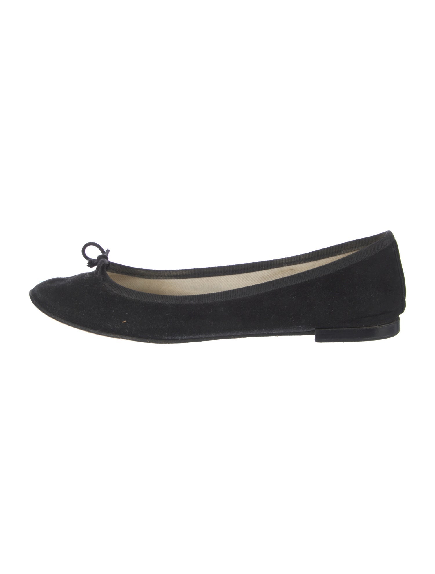 Repetto Suede Bow Accents Ballet Flats