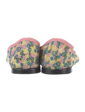 Repetto Printed Bow Accents Ballet Flats