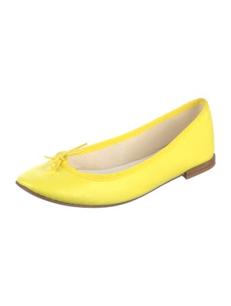 Repetto Leather Bow Accents Ballet Flats