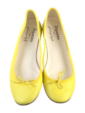 Repetto Leather Bow Accents Ballet Flats