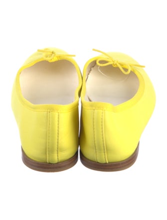 Repetto Leather Bow Accents Ballet Flats