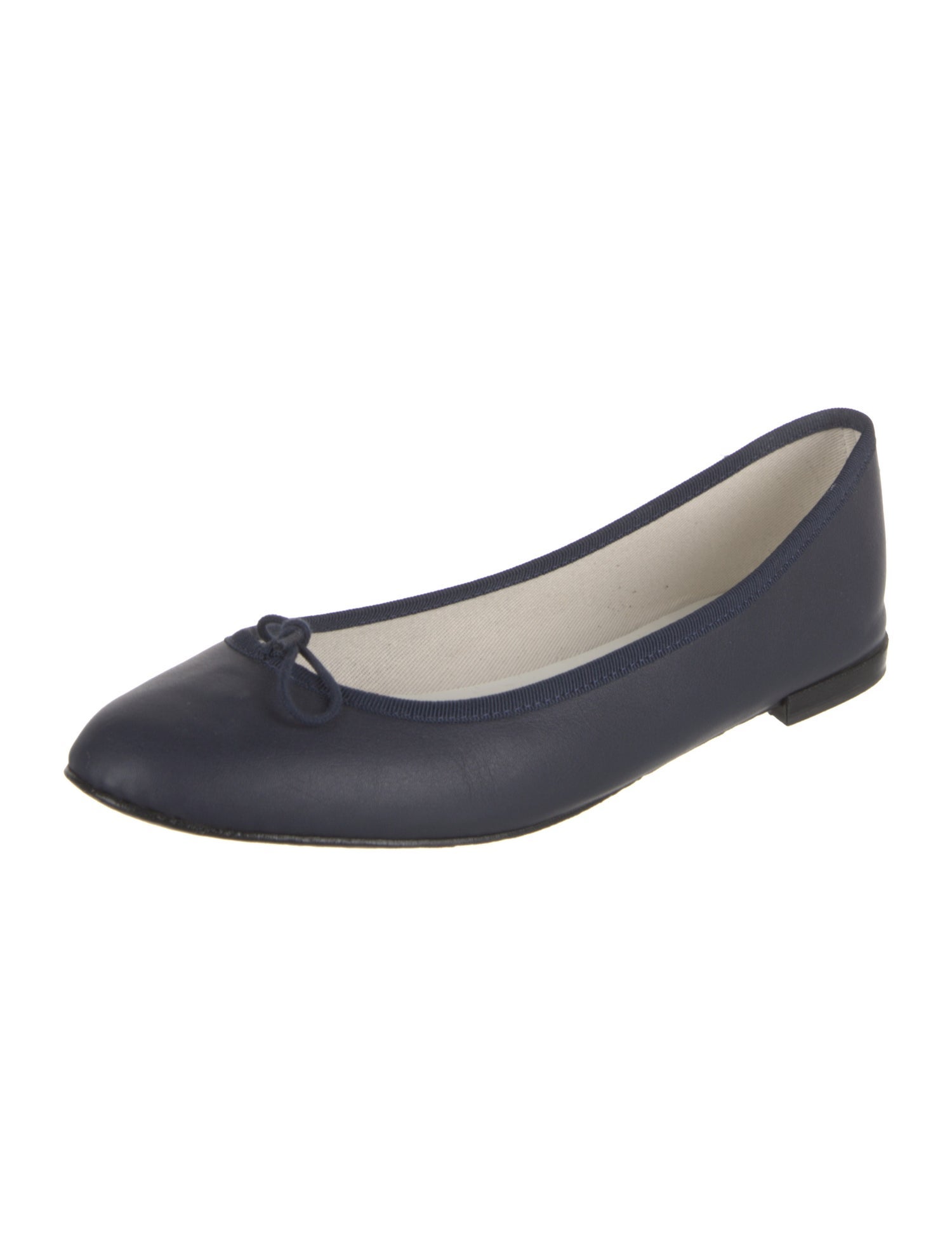 Repetto Leather Bow Accents Ballet Flats