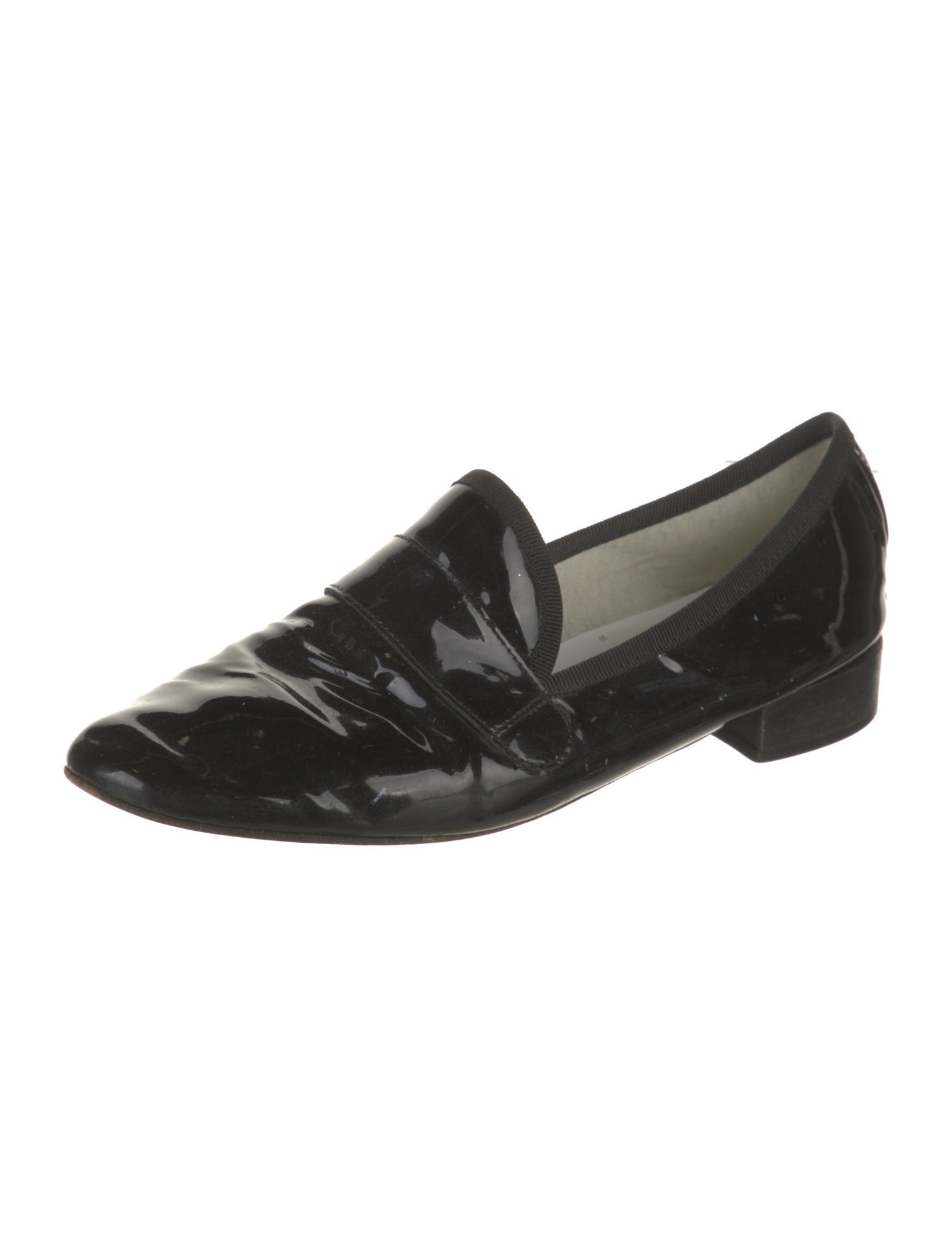 Repetto Patent Leather Grosgrain Trim Loafers