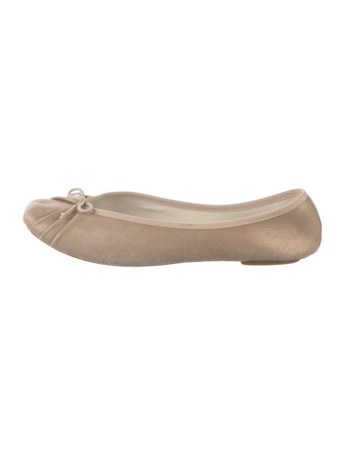 Repetto Suede Bow Accents Ballet Flats
