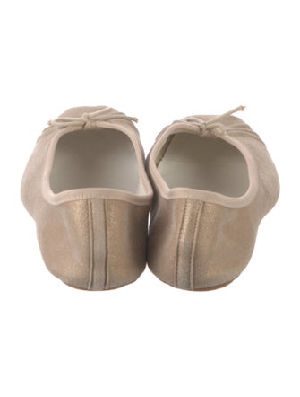 Repetto Suede Bow Accents Ballet Flats