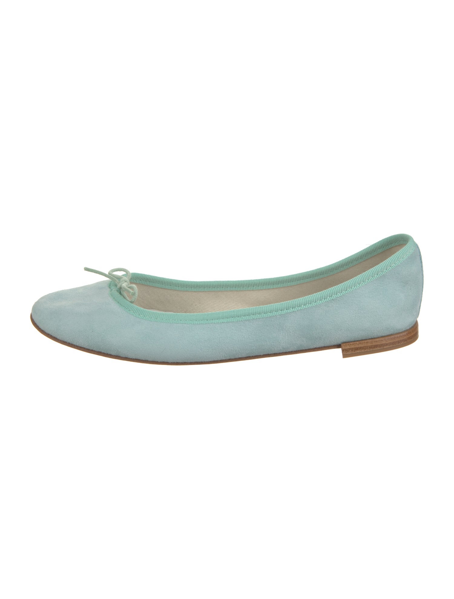 Repetto Suede Grosgrain Trim Ballet Flats