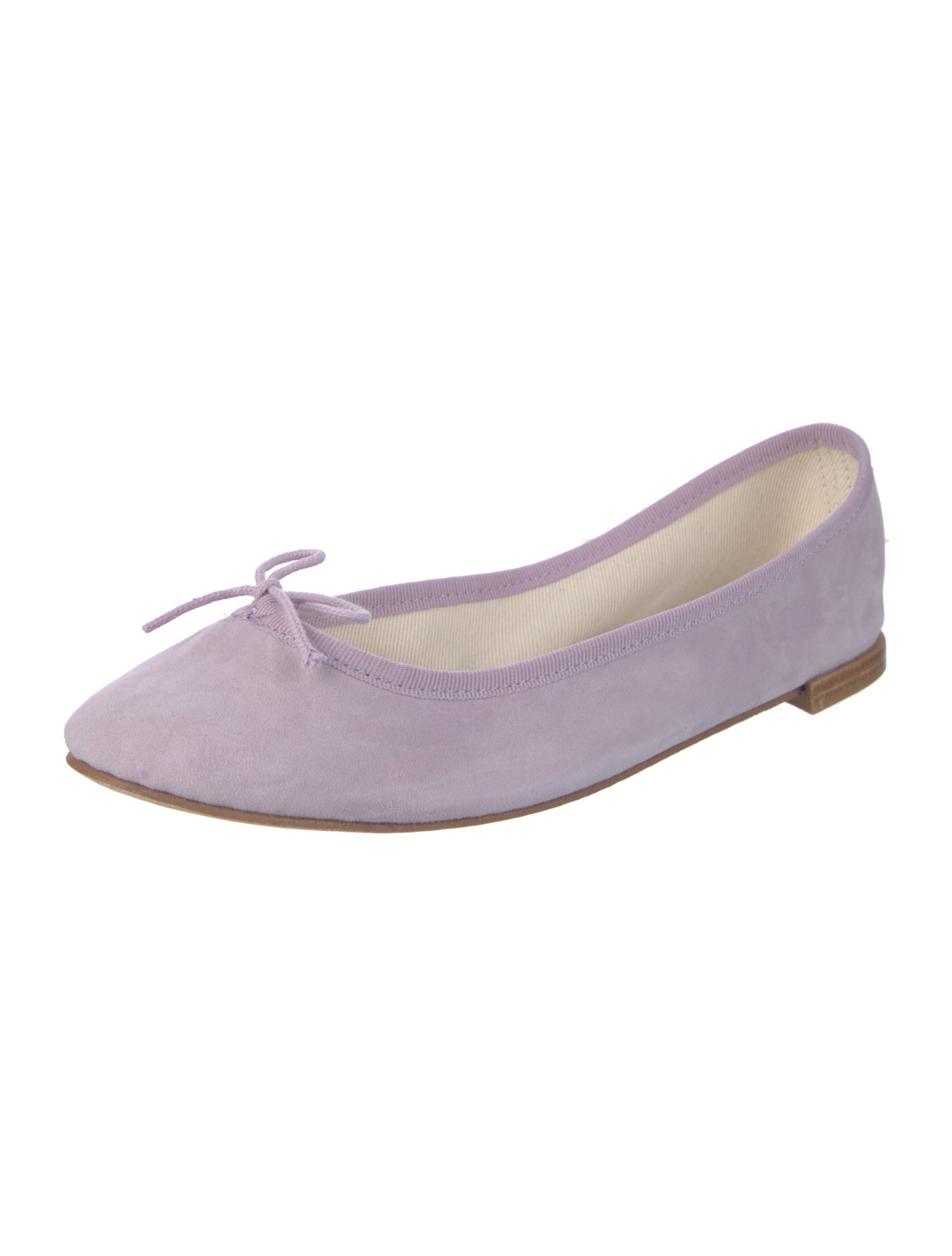 Repetto Suede Bow Accents Ballet Flats