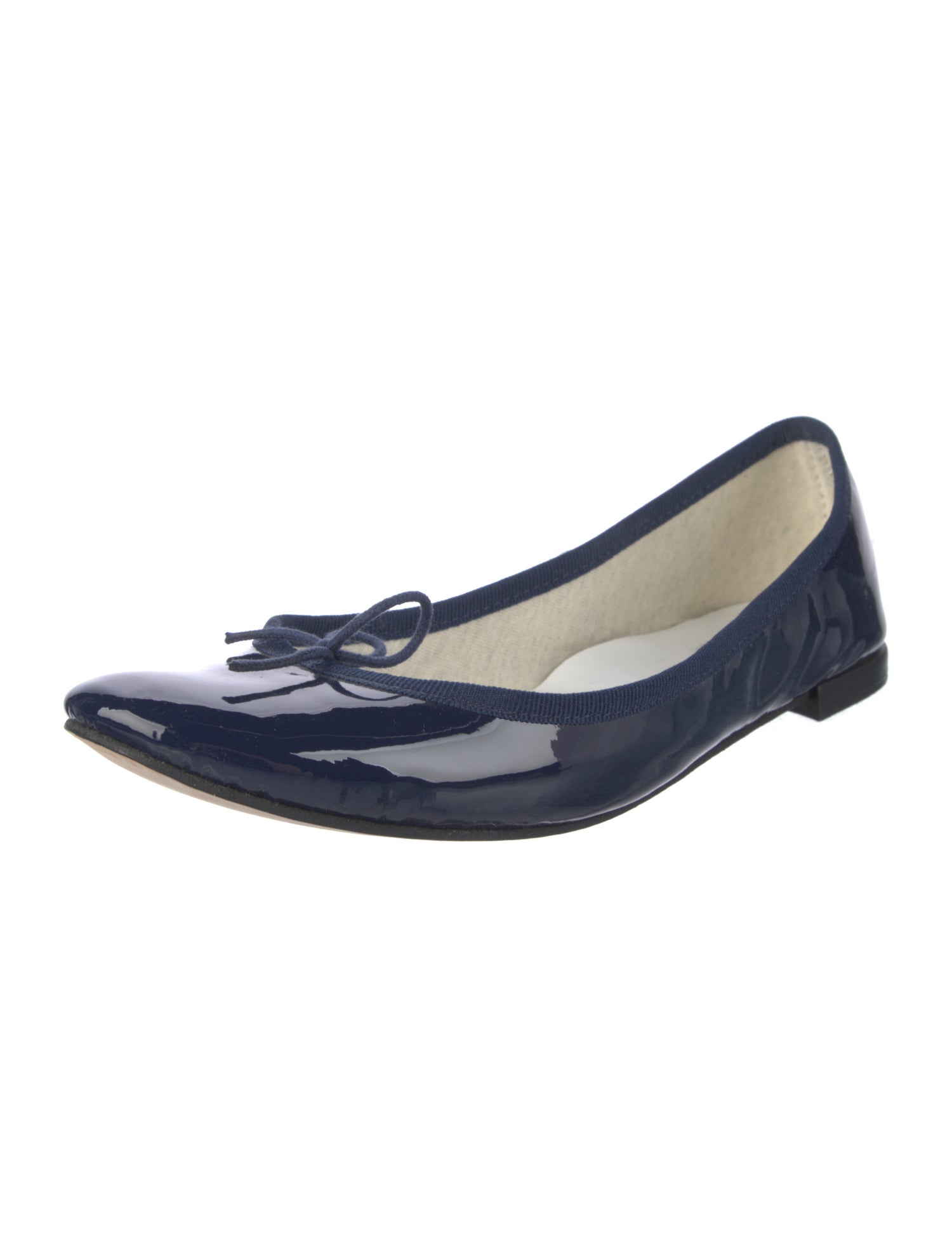Repetto Patent Leather Bow Accents Ballet Flats