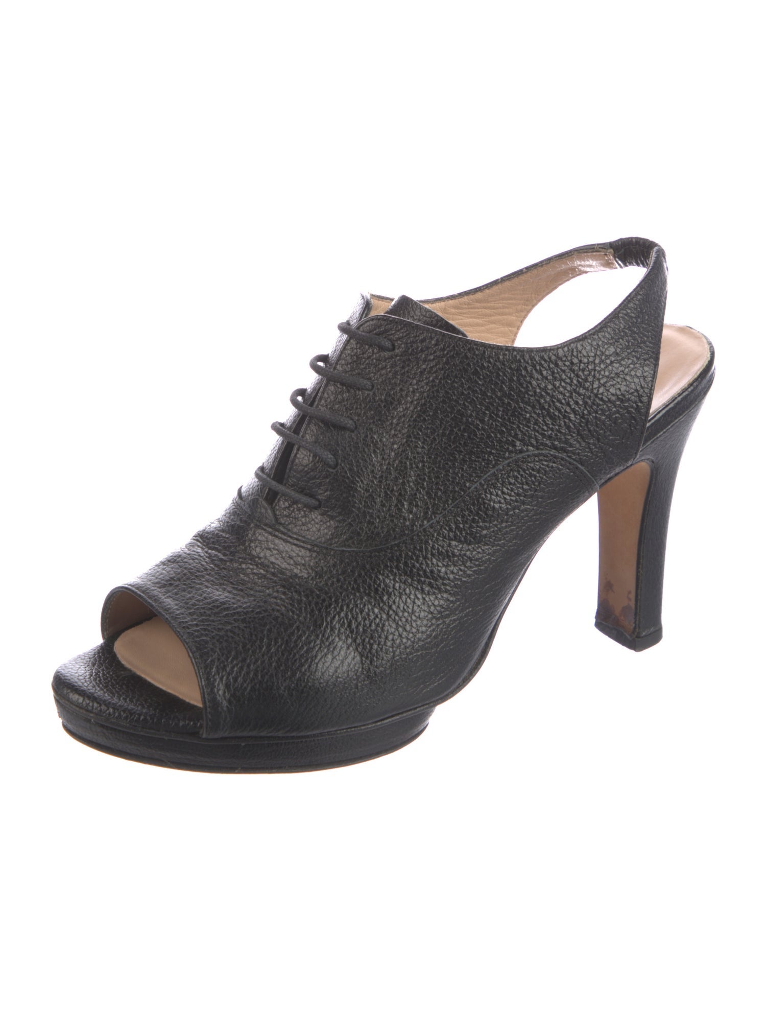 Repetto Embossed Leather Cutout Accent Slingback Sandals