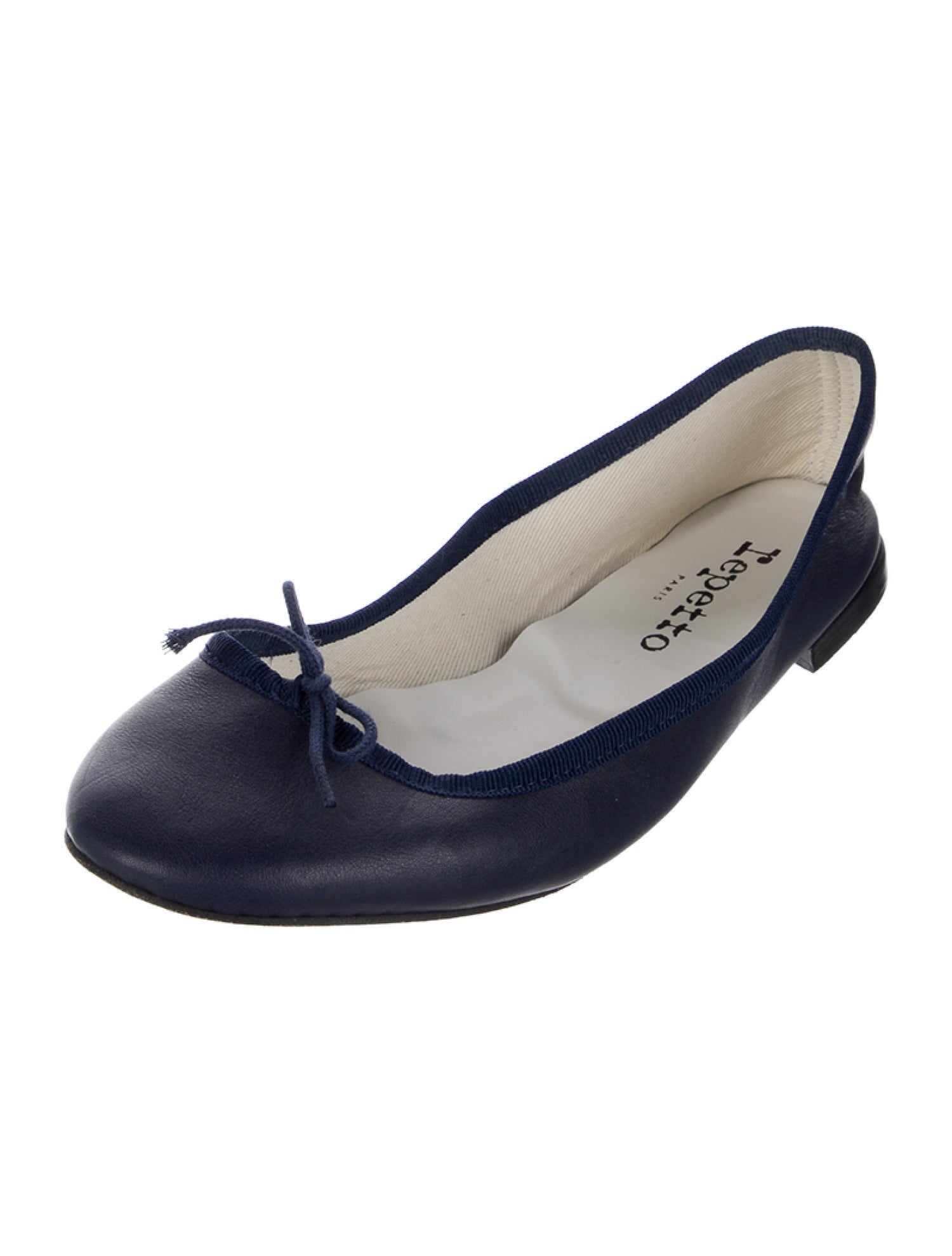Repetto Leather Bow Accents Ballet Flats