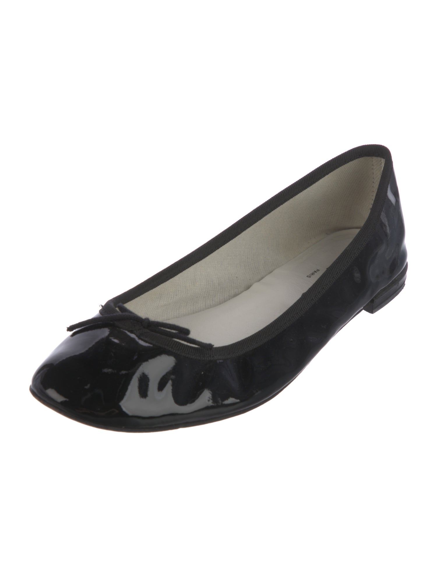 Repetto Patent Leather Bow Accents Ballet Flats