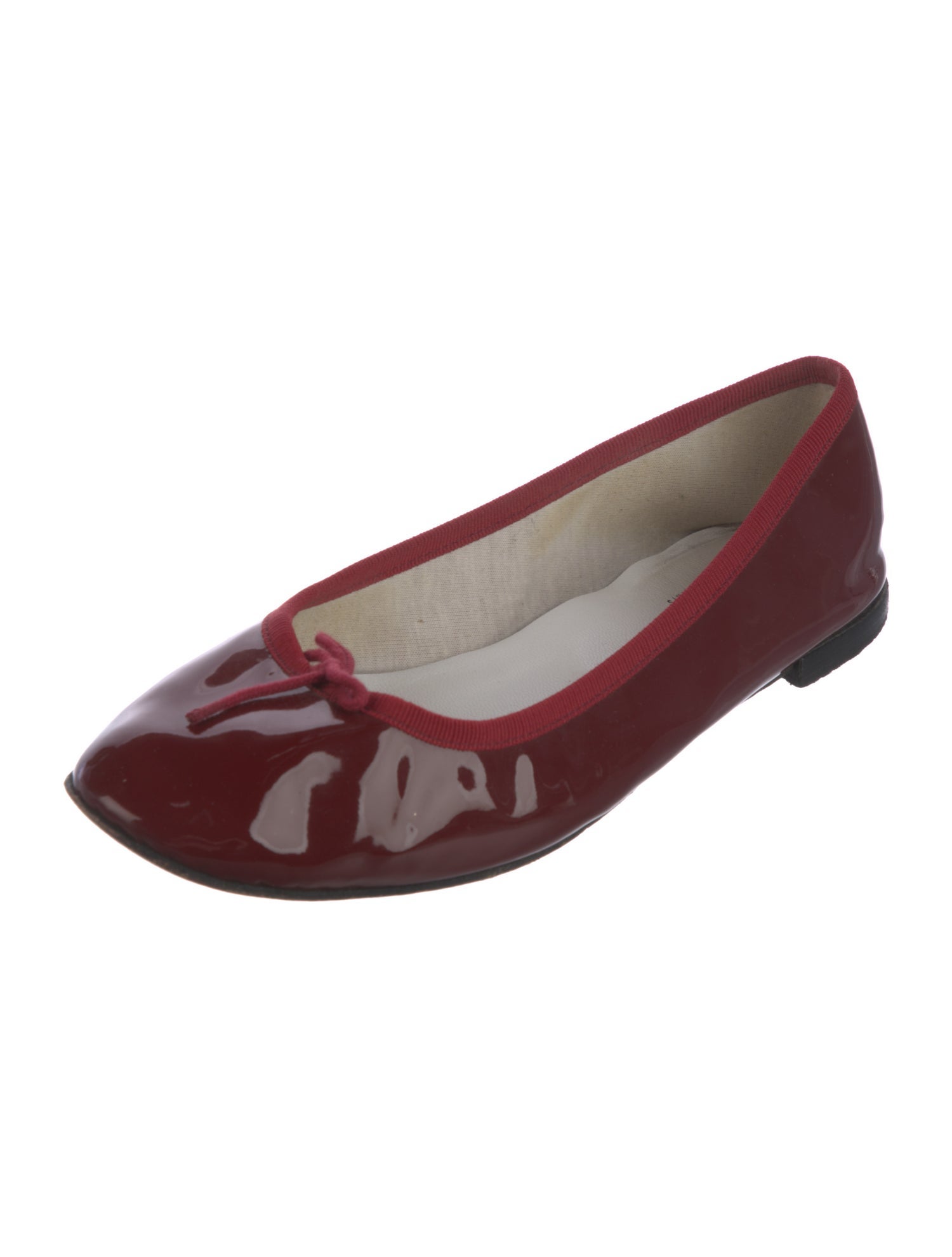 Repetto Patent Leather Bow Accents Flats
