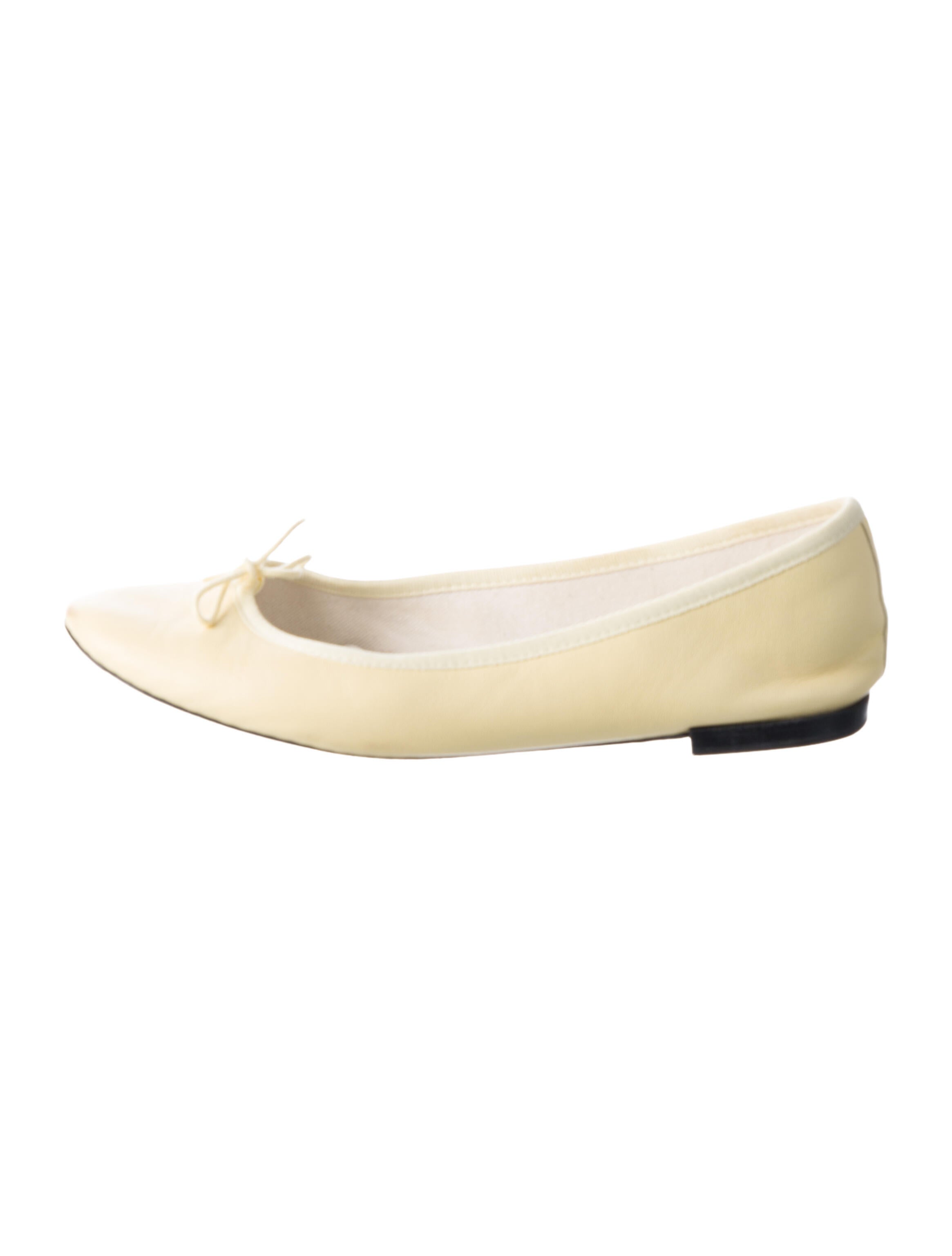 Repetto Leather Bow Accents Ballet Flats