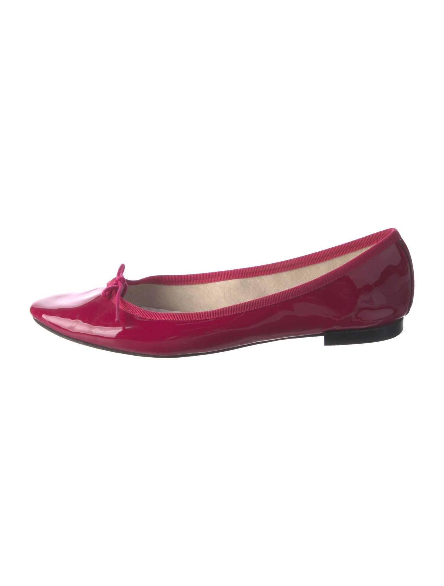Repetto Patent Leather Bow Accents Ballet Flats