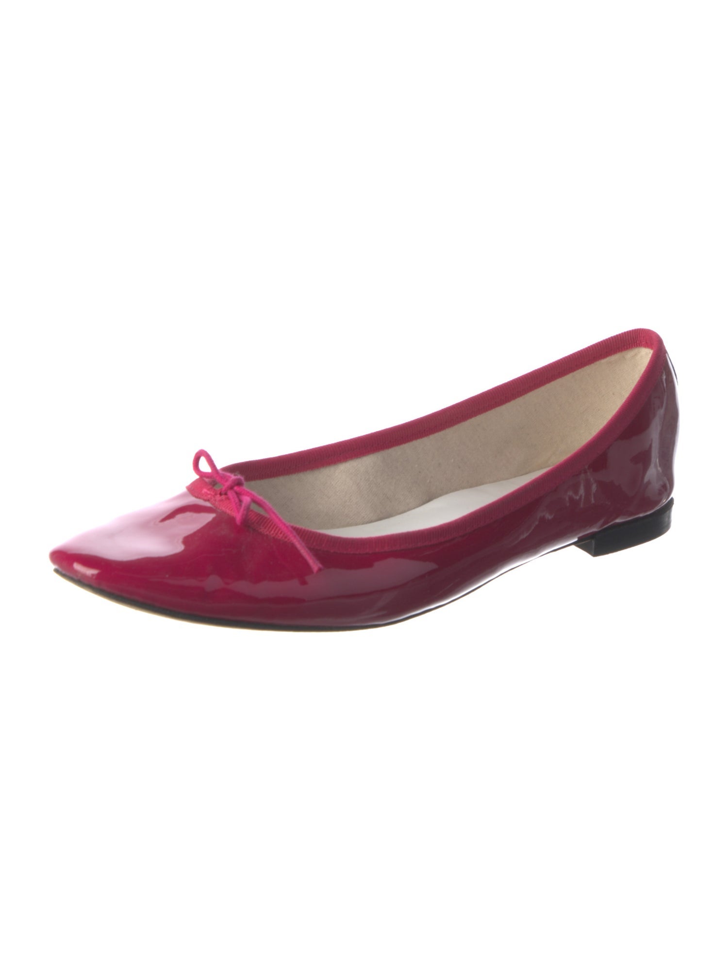 Repetto Patent Leather Bow Accents Ballet Flats