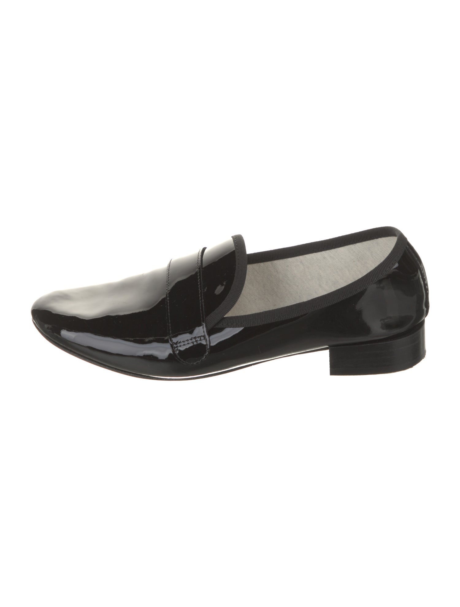 Repetto Patent Leather Grosgrain Trim Loafers
