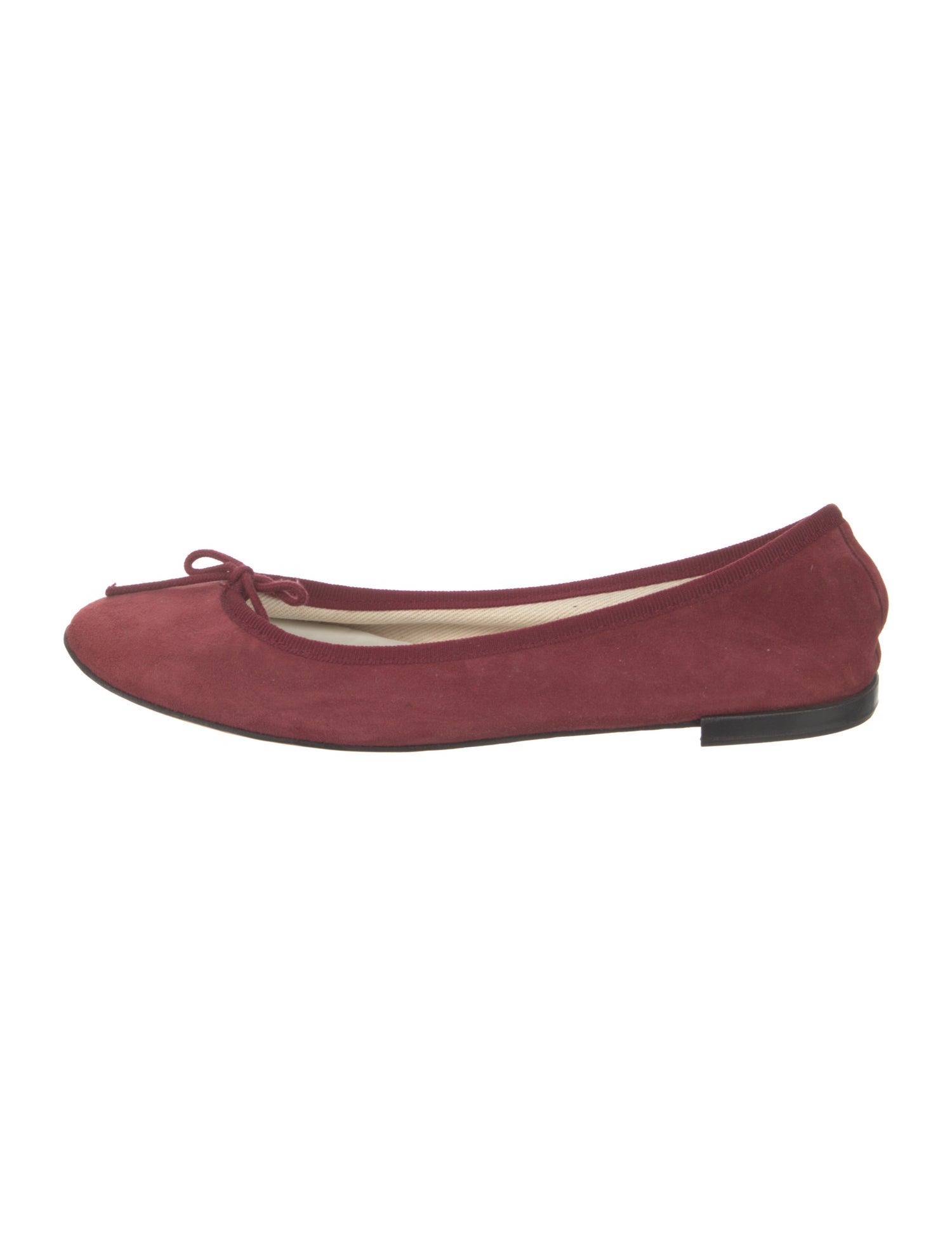 Repetto Suede Bow Accents Ballet Flats