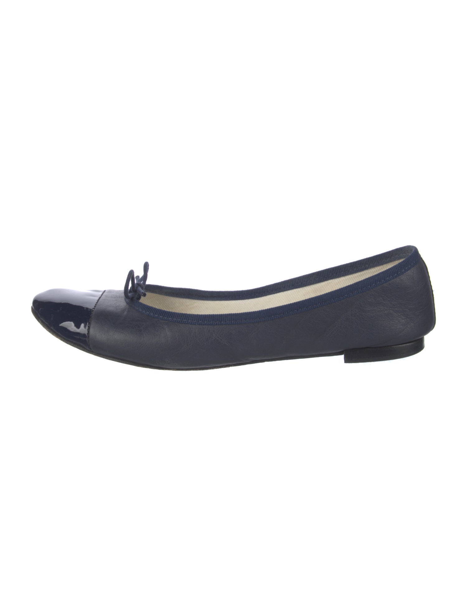 Repetto Leather Bow Accents Ballet Flats