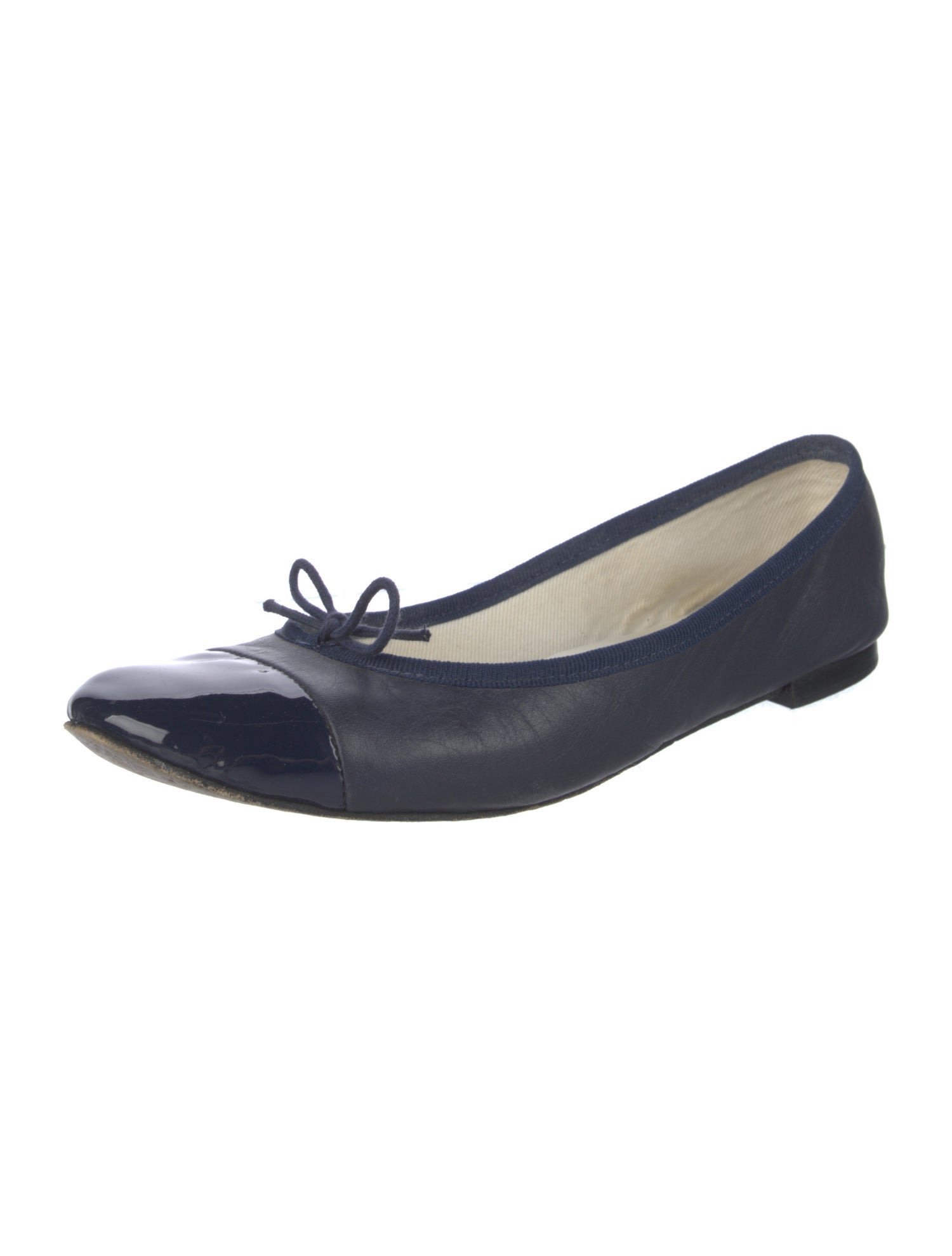 Repetto Leather Bow Accents Ballet Flats