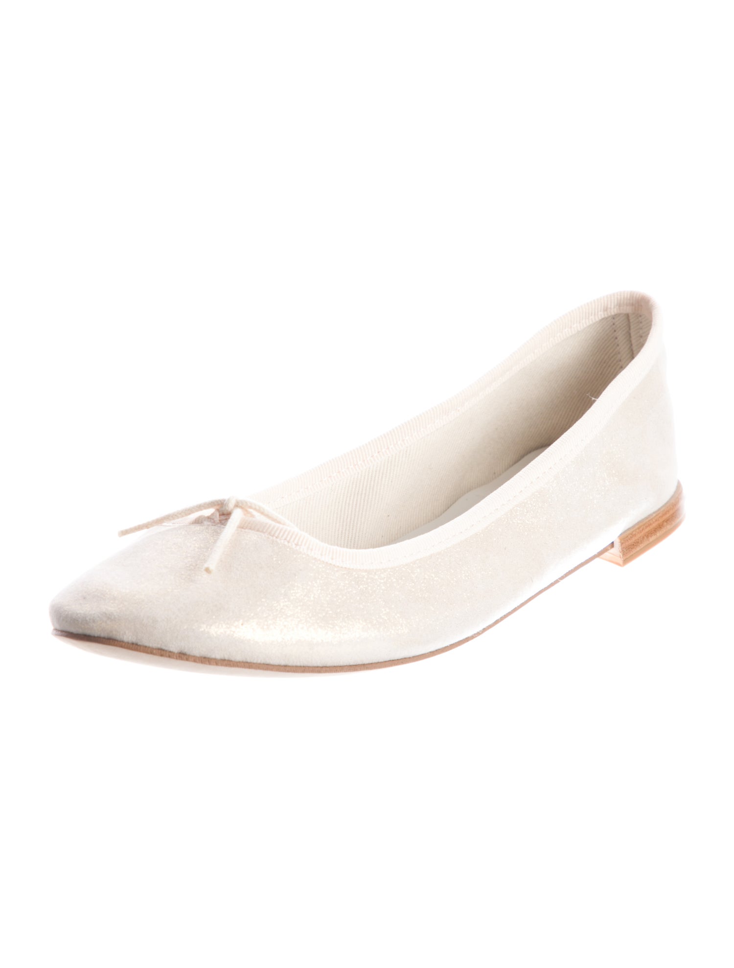 Repetto Suede Bow Accents Ballet Flats