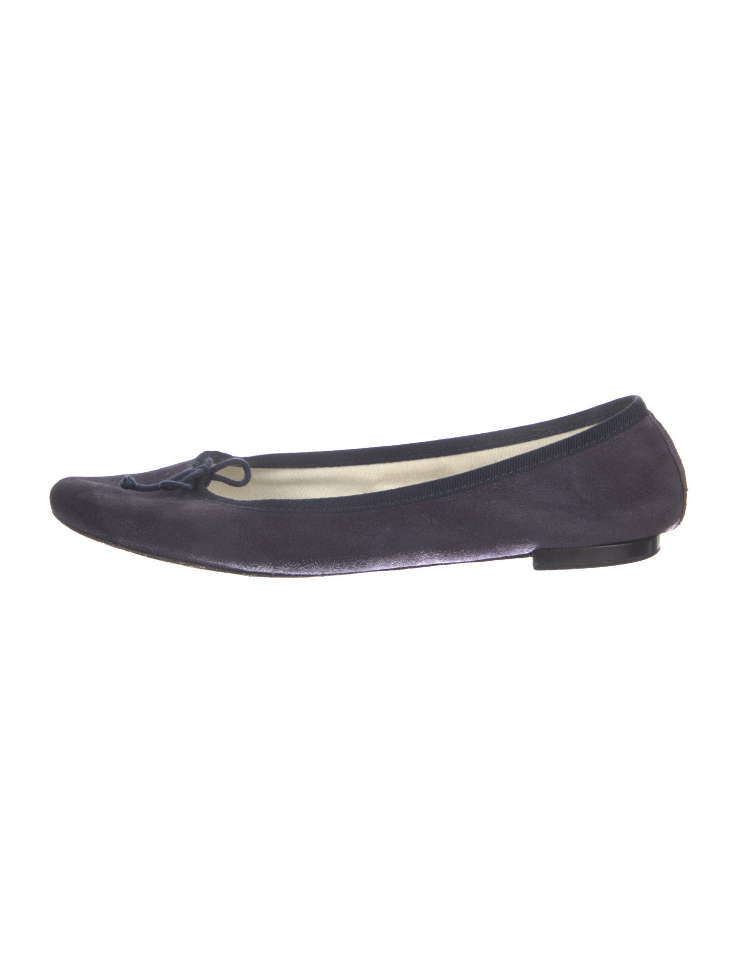 Repetto Suede Bow Accents Ballet Flats