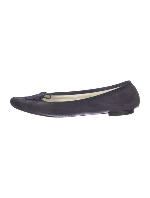 Repetto Suede Bow Accents Ballet Flats
