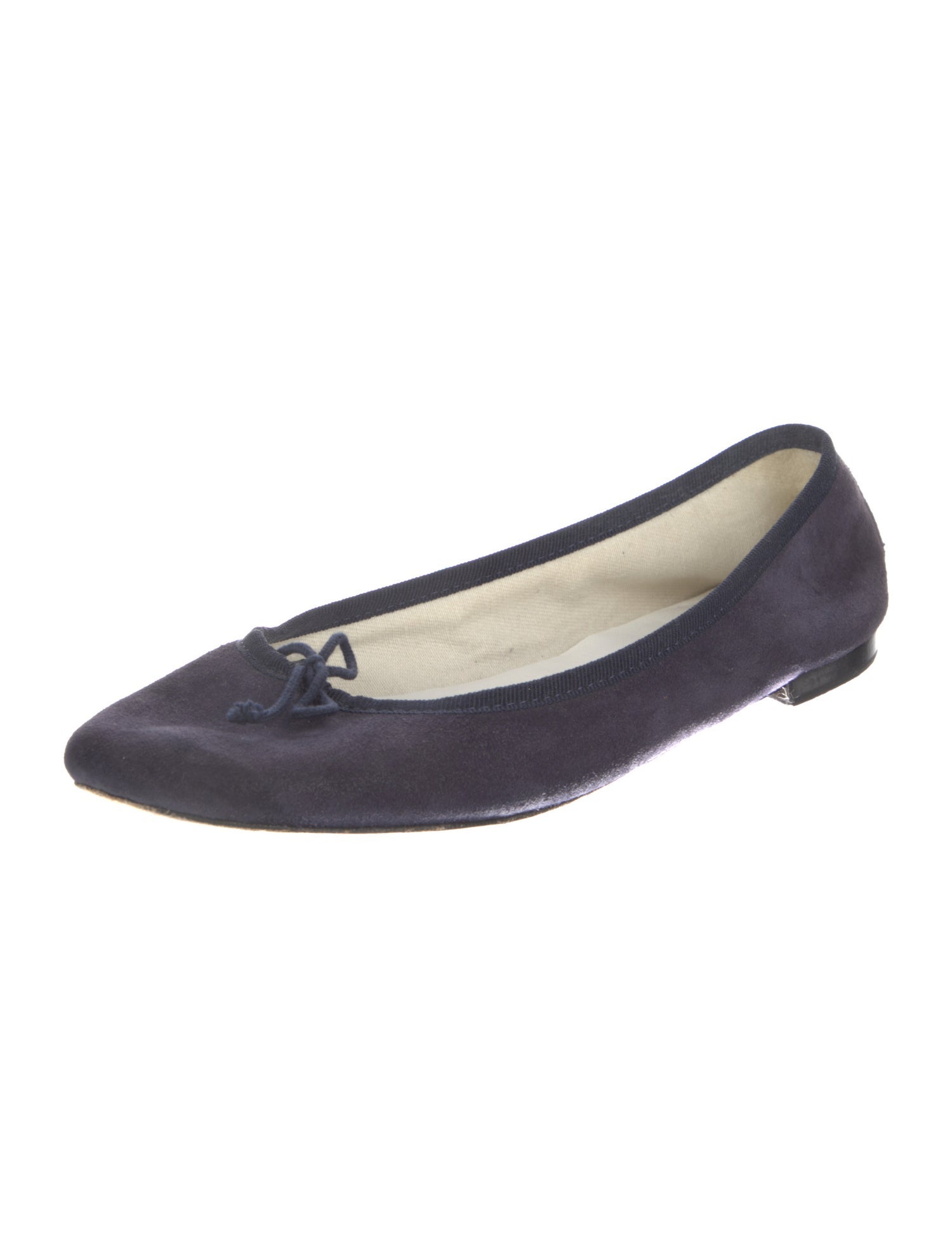 Repetto Suede Bow Accents Ballet Flats